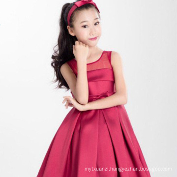 Christmas Eve clothes red christmas models children clothing for new year one piece big red bow dresses wholesale